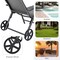 Costway Patio Lounge Chair W/ Wheels Neck Pillow Aluminum Frame Adjustable